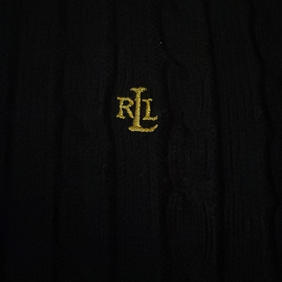 Ralph Lauren Navy Cable Zip Front Crew Neck Sweater. - Picture 3 of 7